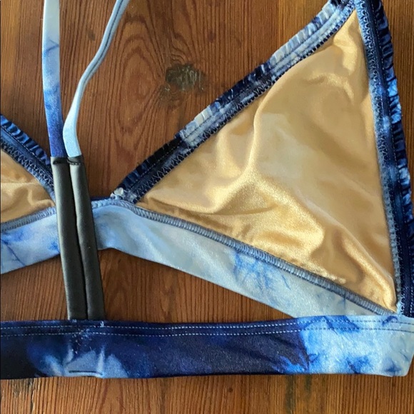 Made By Dawn blue tie dye triangle bikini top m - Picture 4 of 6